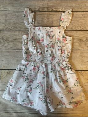 Janie and Jack white with flowers Romper sz. 6 NWT